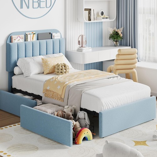 Full twin upholstered bed - full/twin,