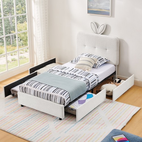 Twin size upholstered bed - size,