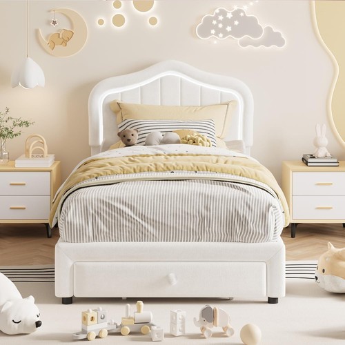 Twin size upholstered bed - upholstered,