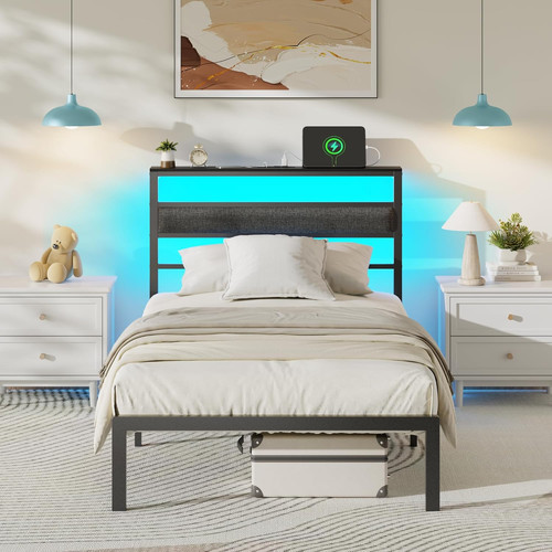 Kids twin metal bed frame - kids,
