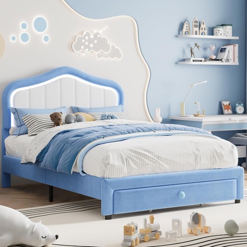 Full twin upholstered - upholstered, bed