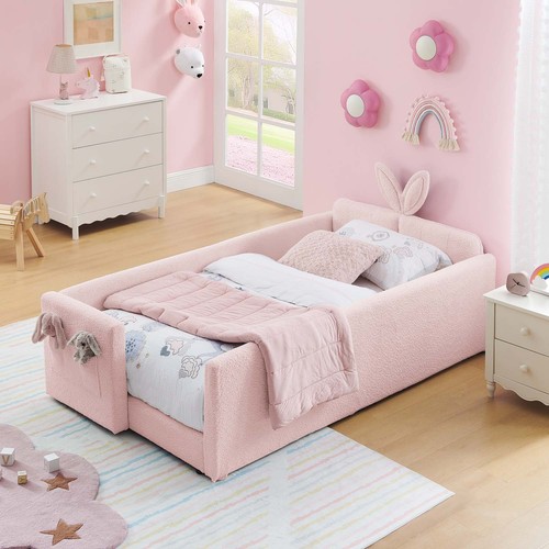 Twin upholstered platform bed - platform,