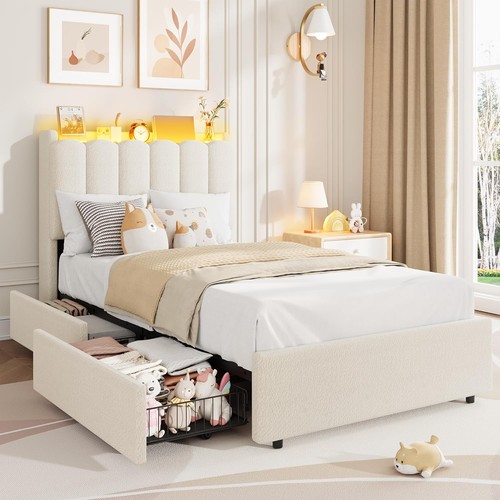 Twin upholstered bed frame - upholstered,