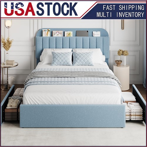 Bed twin size - bed, upholstered